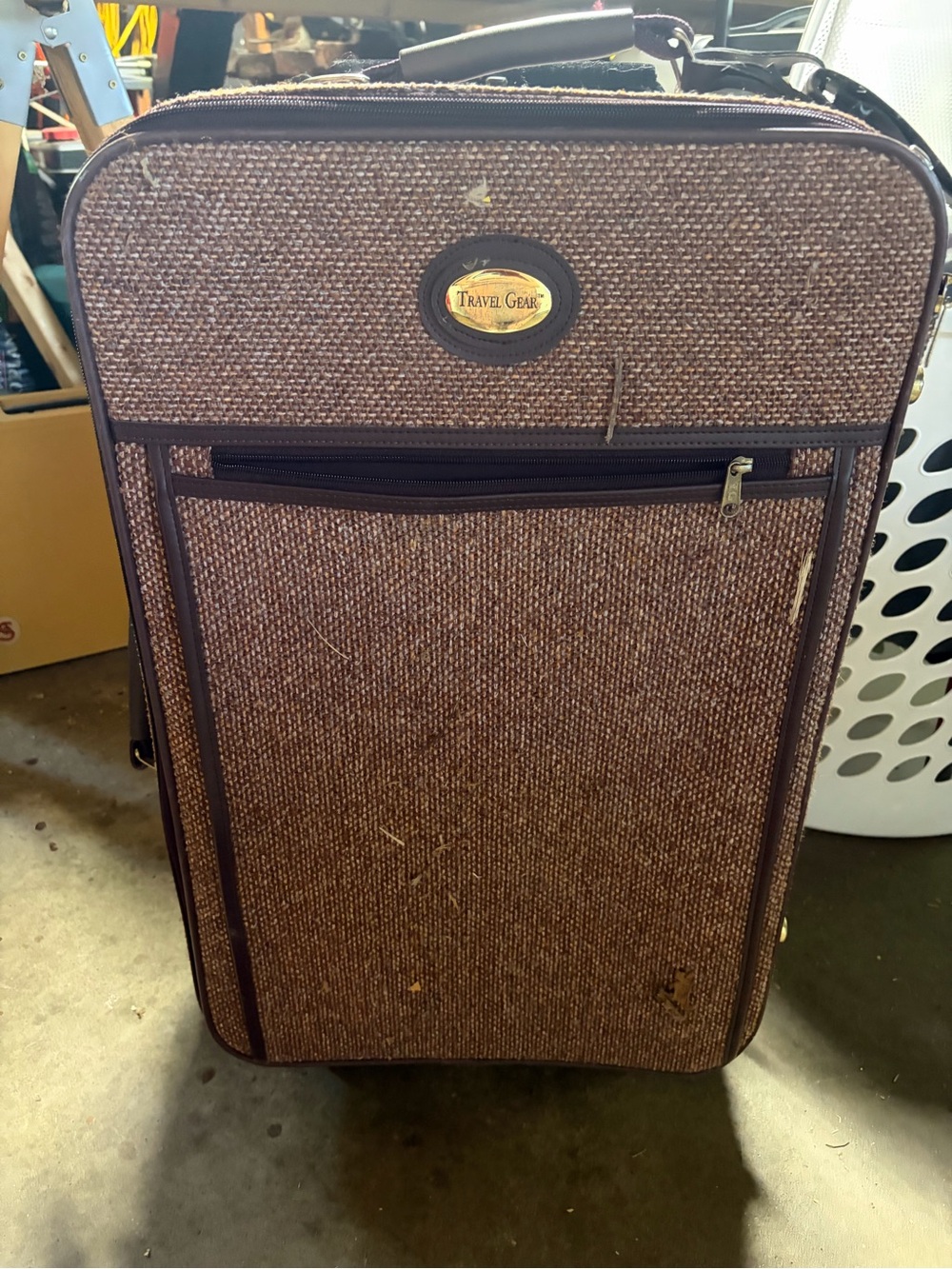 Travel Gear Textured Brown Suitcase